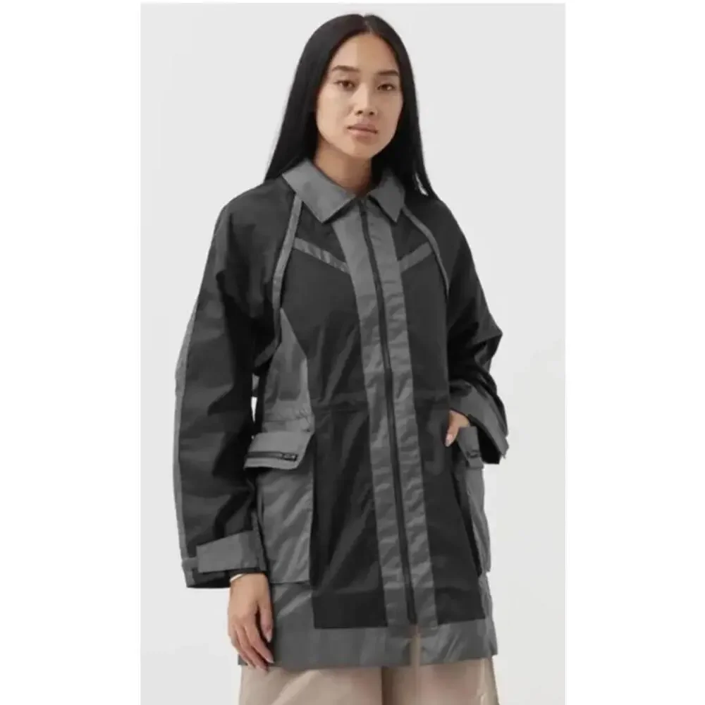 Nike Jordan Women's Color Block Next Utility Capsule Jacket (Medium, Gray/Black)
